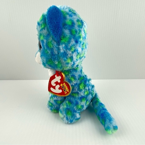 Ty Beanie Boos Leona the Leopard Plush 6 inches Blue and Green Stuffed Animal - Picture 3 of 12